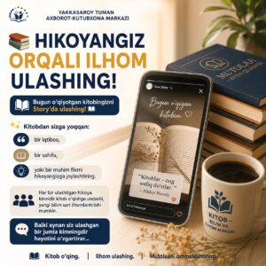 📚 Kitob o‘qiyotganingizni hikoyalaringizda (Story) ulashing! file 774