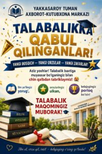 🎓 TALABALIKKA QABUL QILINGANLAR! file 861